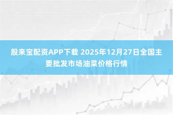股来宝配资APP下载 2025年12月27日全国主要批发市场油菜价格行情