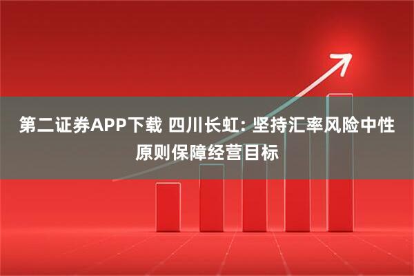 第二证券APP下载 四川长虹: 坚持汇率风险中性原则保障经营目标