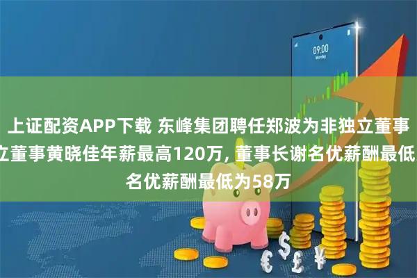 上证配资APP下载 东峰集团聘任郑波为非独立董事, 非独立董事黄晓佳年薪最高120万, 董事长谢名优薪酬最低为58万