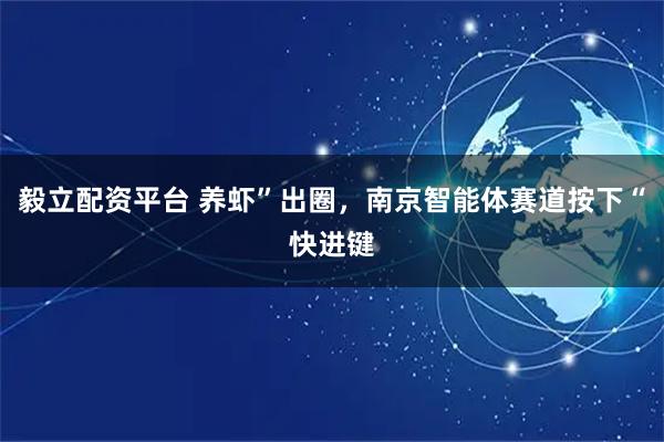毅立配资平台 养虾”出圈，南京智能体赛道按下“快进键